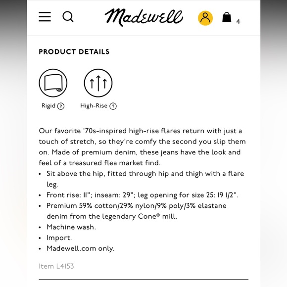 NWOT Madewell Retro Flare Jeans - Picture 10 of 13